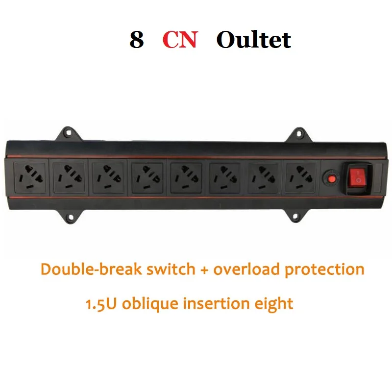 8 CN Outlet Блок питания PDU 6/8 AC универсальная розетка 10 А 250 в двойной выключатель защита от перегрузки Инженерная розетка-удлинитель - Цвет: 8 CN Outlet