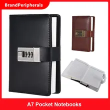 Livros de notas de bolso a7, jornal, planejador, agenda, livro com trava de senha, material de escritório, artigos de papelaria criativos para estudantes