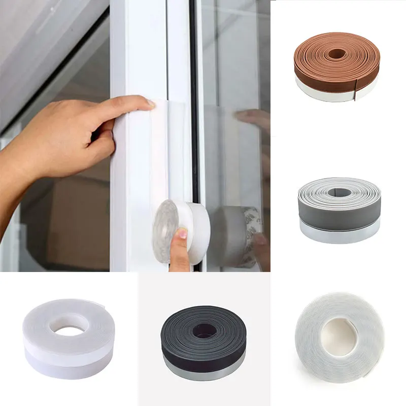 Silicone Self Adhesive Door Sealing Tape Window Gap Sealing Strip Windproof New 