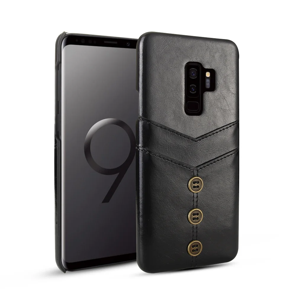 Винтажный чехол из искусственной кожи Waxy для samsung Galaxy S9 Plus, Чехол-держатель для задней карты для samsung S9, чехол для телефона samsung S9/S9 Plus