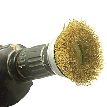 

Copper-Plated Wire Brush Steel Brass Power drills 1/4 Inch Shank Cup Wheel Set