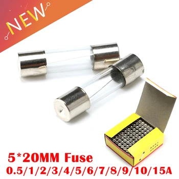 

100Pcs 5x20mm Fast Quick Blow Glass Tube Fuse Assorted Kit Fast Blow Glass Fuses 5X20MM 5X20 250V 0.5/1/2/3/A/5A/6A/7/8A/10A/15A