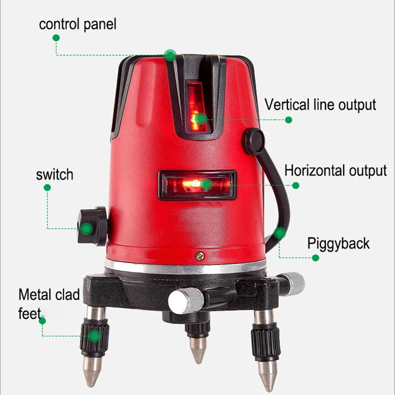 Красный 2/3/лазерный нивелир 5 линий самовыравнивания 180 ° для того, чтобы играть слэш с точностью до миллиметра большой Ёмкость литий Батарея