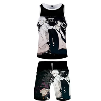 

2019 Psycho-Pass two piece set tank top and shorts Harajuku men tank top streetwear Psycho-Pass basketball Sleeveless streetwear