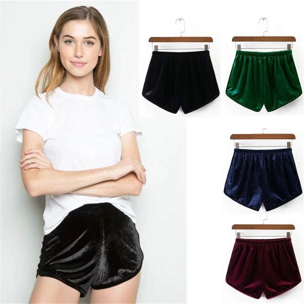 

Fashion Women Velvet shorts Sexy Elastic Waistband Shorts Pajama Ladies Sleepwear New Arrival