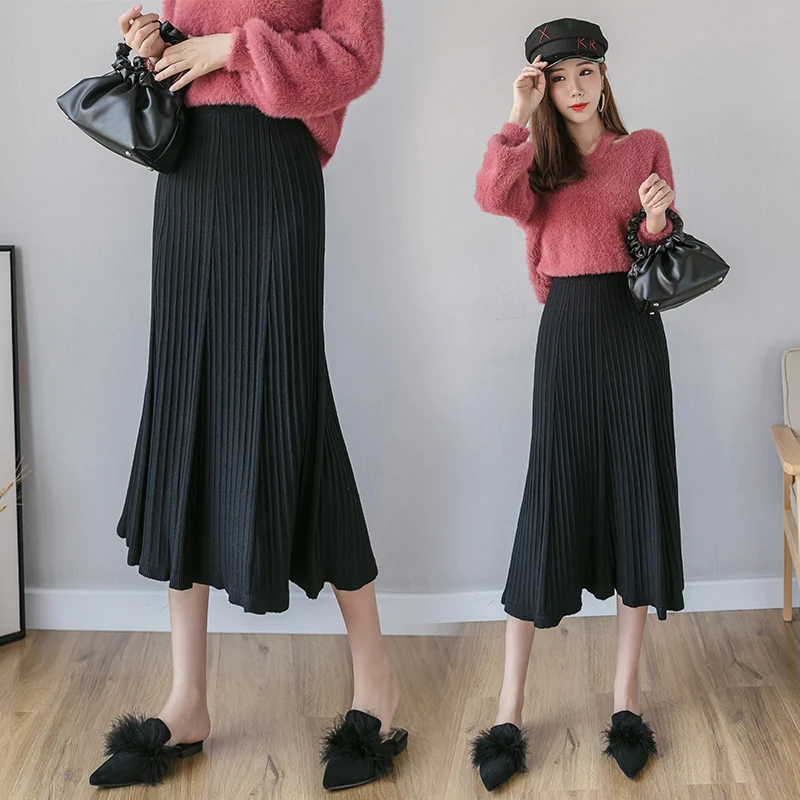 HAYBLST брендовая винтажная Женская юбка Осенняя модная Готическая Лоскутная одежда Kawaii корейский стиль гофрированные длинные юбки для женщин s