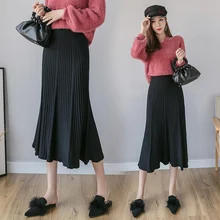 HAYBLST брендовая винтажная Женская юбка Осенняя модная Готическая Лоскутная одежда Kawaii корейский стиль гофрированные длинные юбки для женщин s