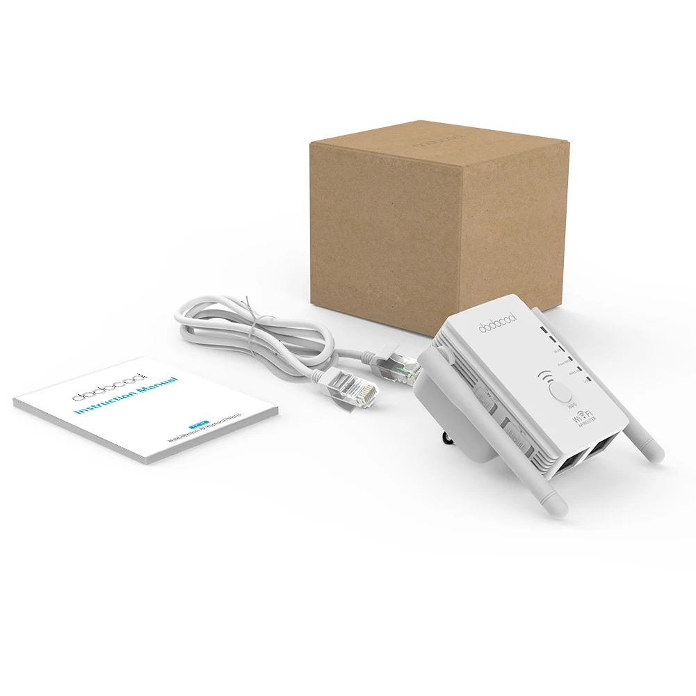 Dodocool N300 Мини-репитер WiFi/маршрутизатор/точка доступа WiFi расширитель диапазона с 2 внешними антеннами WPS защита ЕС/США штекер