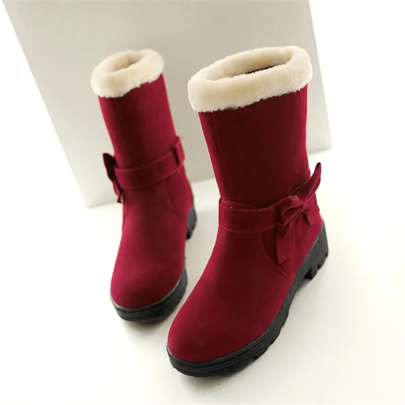MORAZORA/зимние теплые модные зимние ботинки с бантом удобная женская обувь из флока ботильоны на платформе с круглым носком