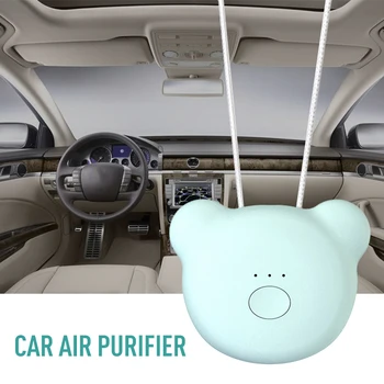 

1pcs Bear Shape Wearable Mini Air Purifier Negative Ion Necklace Portable USB Low Noise Cleaner For Kids For Adult Dropshipping