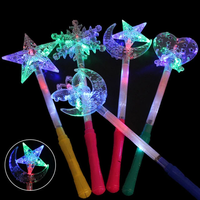 Bâtons Lumineux LED Clignotant Enfants Cadeau Jouet Glowing Fairy Pentagram  Flash Stick S'allume Glow Magic Star Wand Party Concert Noël Halloween