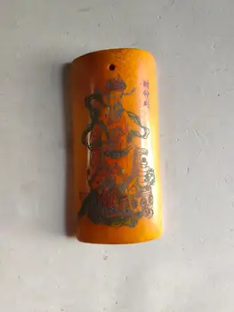 

Chinese Hand Carved bones} decoration collection of the God of wealth