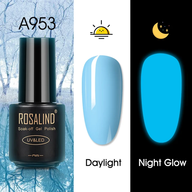 ROSALIND Nail Gel Polish Neon Luminous Hybrid Varnish Manicure Semi Permanent UV Gel Nail Art Base Top Coat Gel Nail Polish New RAA953