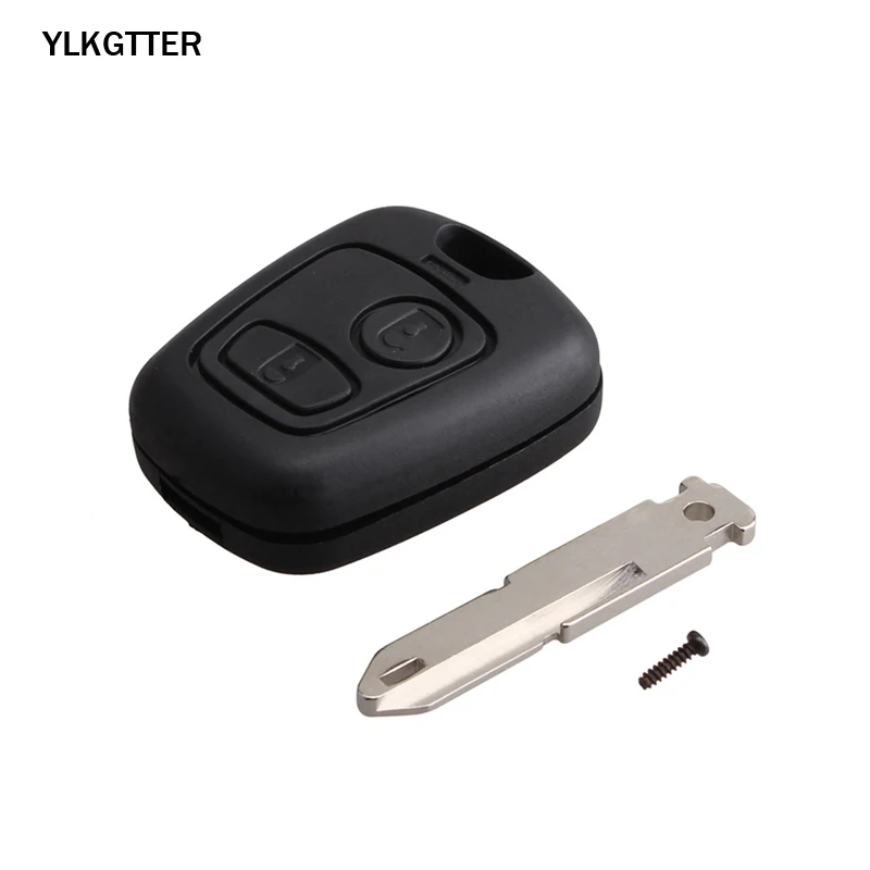 BHKEY-2-botones-NE73-hoja-de-llave-de-control-remoto-Fob-controlador-para-PEUGEOT-206-433