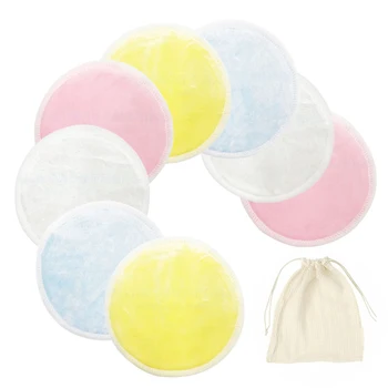 

Reusable Makeup Remover Pads Bamboo Fiber Organic Cotton Pads Face Cleaner and Eyes Make Up Remover Pads Zero Waste Washable