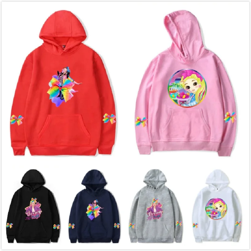 Новинка года; модная толстовка с капюшоном JoJo Siwa От 4 до 12 лет пальто с длинными рукавами детская одежда для мальчиков и девочек; сезон осень-зима