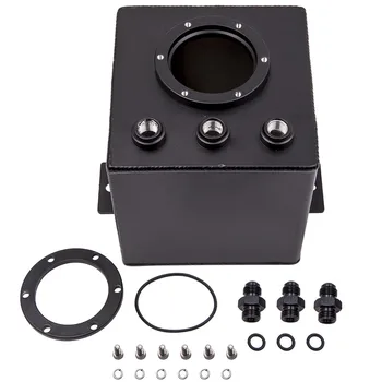 

2L Black Highflow Swirl Fuel Surge Tank Oil Tank AN6 For 044 External Fuel Pump