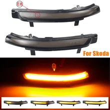 Luz dinâmica do sinal da volta do diodo emissor de luz para skoda octavia mk2 1z3 1z5 2009-2013 mk2 3t4 3t5 2008-2014 que flui a luz pisca