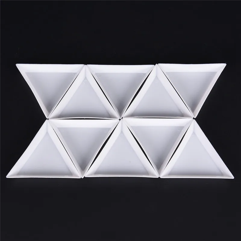 10Pcs White Containers For Beads Display Plastic Tray Packaging White PP Triangle Plate For Jewelry Beads Organizer