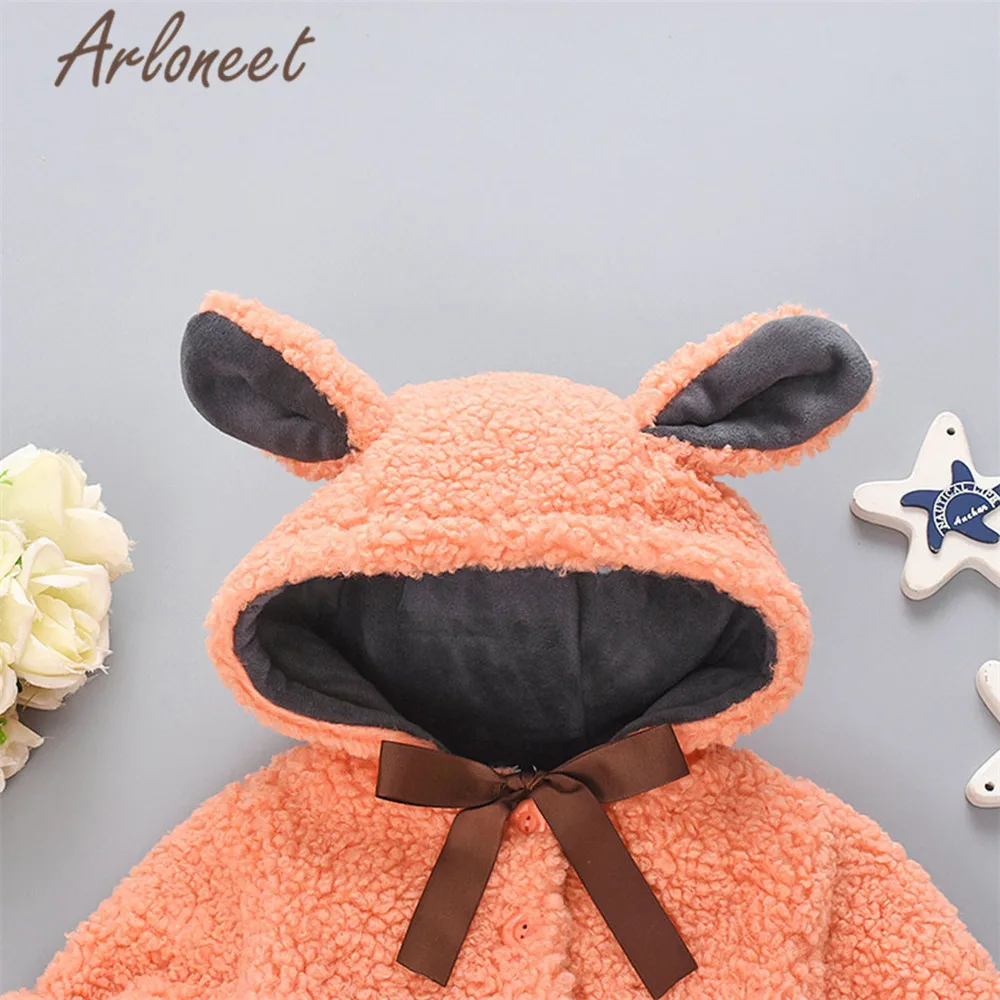 ARLONEET пальто теплое зимнее плотное пальто для маленьких девочек хлопковый плащ верхняя одежда с капюшоном и рисунком кролика пальто Одежда для девочек