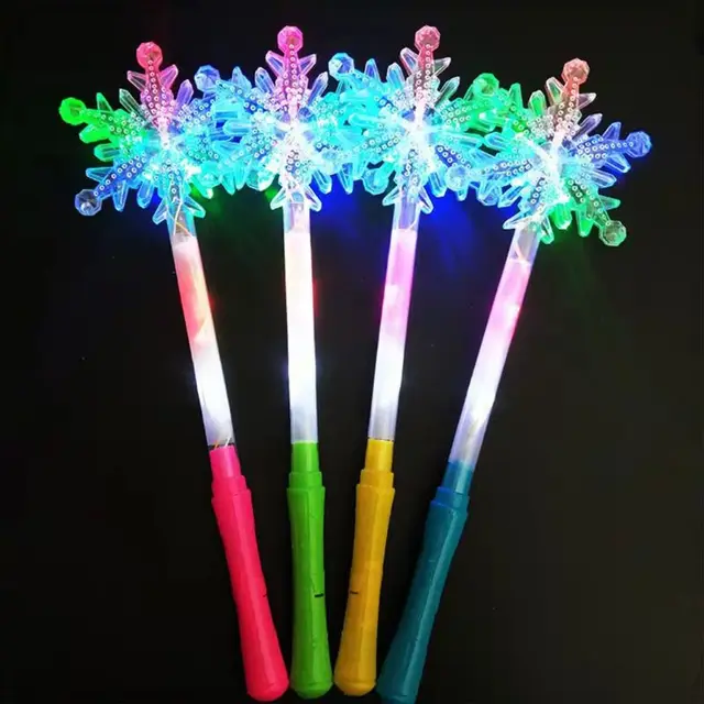 Skylety 6 Pieces Fiber Optic Wand Glow Fiber Light Up Wands Flashing LED Fairy Stick Toy Wands Battery Operated Glow Sticks Light Up Birthday Party