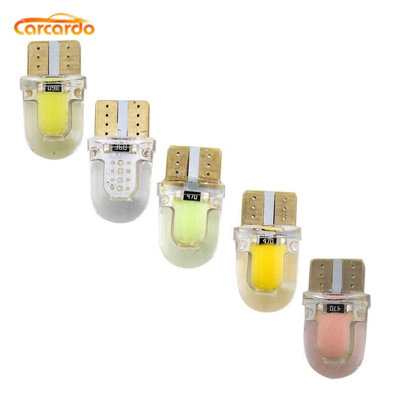 Carcardo T10 LED Light Car Bulb COB W5W LED T10 Car Light T10 W5W Auto LED Clearance Lamp Silica Gel Car Marker Light Dome Lamp