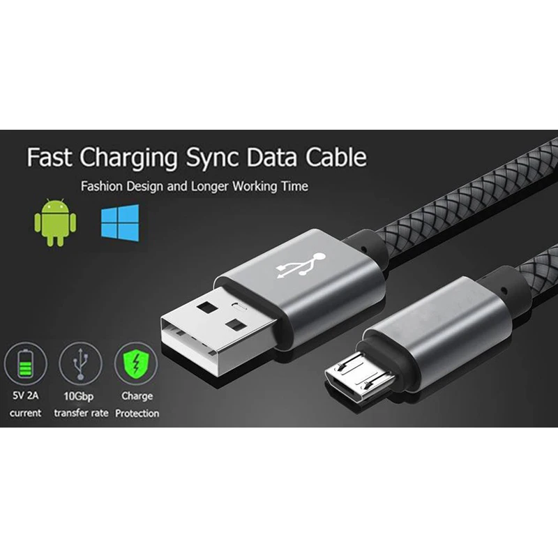 1 м Micro Зарядка через usb кабель для samsung A3 A5 A7 A310 A510 A320 A520 A720 G530 G360 J7+ C9 Pro Телефон Зарядное устройство шнуры