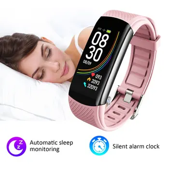 

New C6T Body Temperature Bracelet Watch Information Push Sleep Exercise Step Smart Bracelet Waterproof Fashion Bracelet