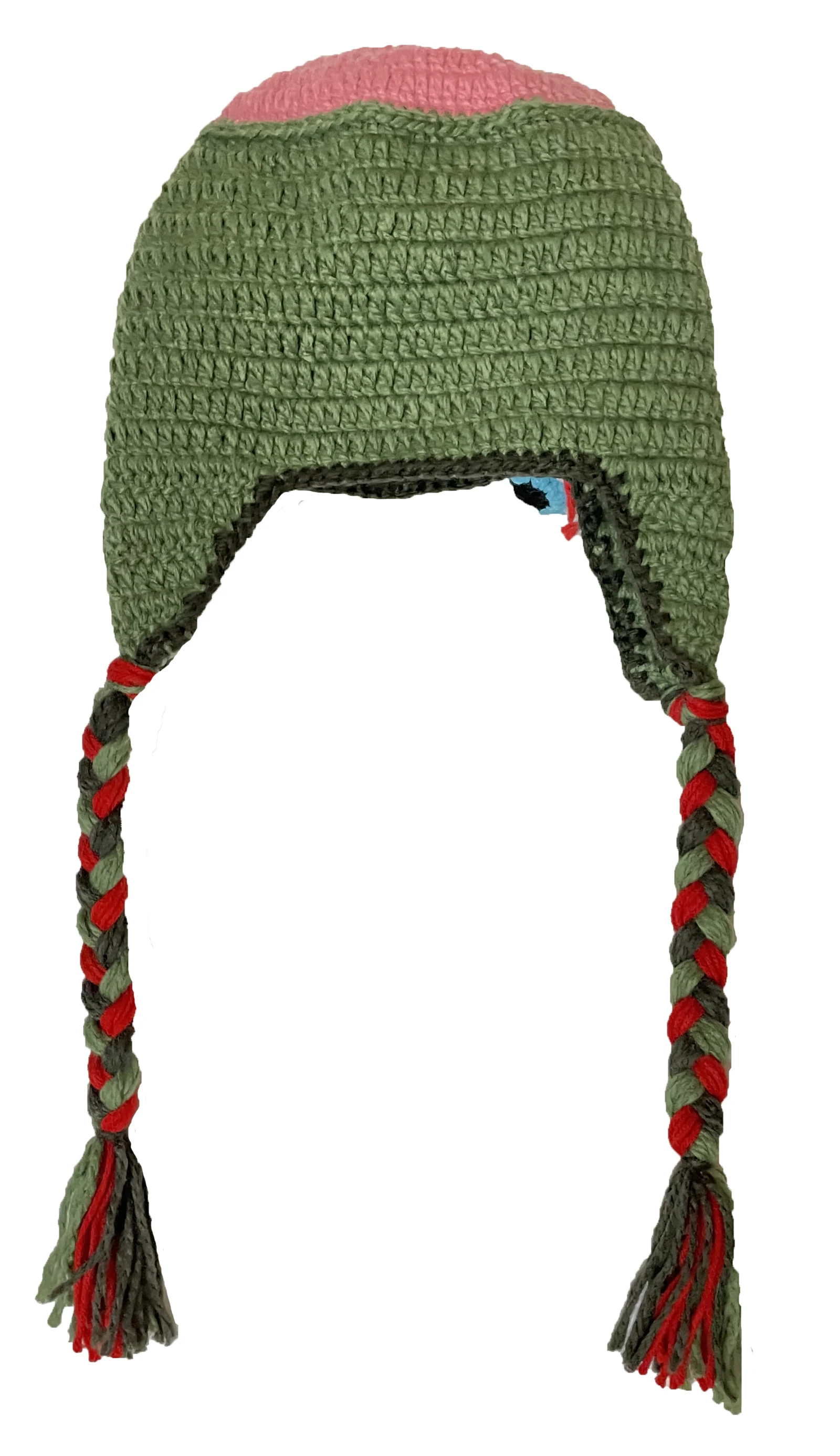 mens leather bomber hat Zombie Hat Eyes Knitted Tassel Beanies Halloween Costume Braid Caps (S for children 48-51cm, L for adult 53-61cm) leather bomber cap