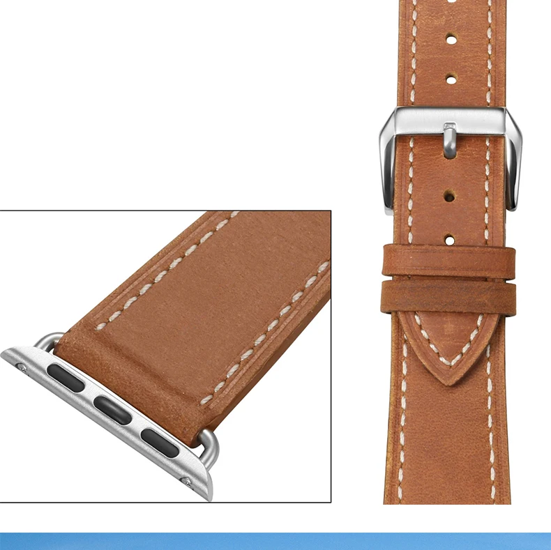 Для Apple ремешок для часов для Apple Watch1/2/3/4 Топ Слои кожа для наручных часов iwatch, 44 мм, 42 мм, 40 мм, 38 мм, версия plus цвета “китайская вишня” и “вороной конь Премиум ремешок