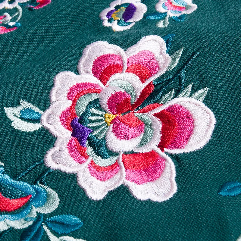 

Factory Sales 2019 Autumn New Style Ethnic-Style Cotton Linen Braid Embroidery Padded Vest Stand Collar Sleeveless Vest Tops Wom