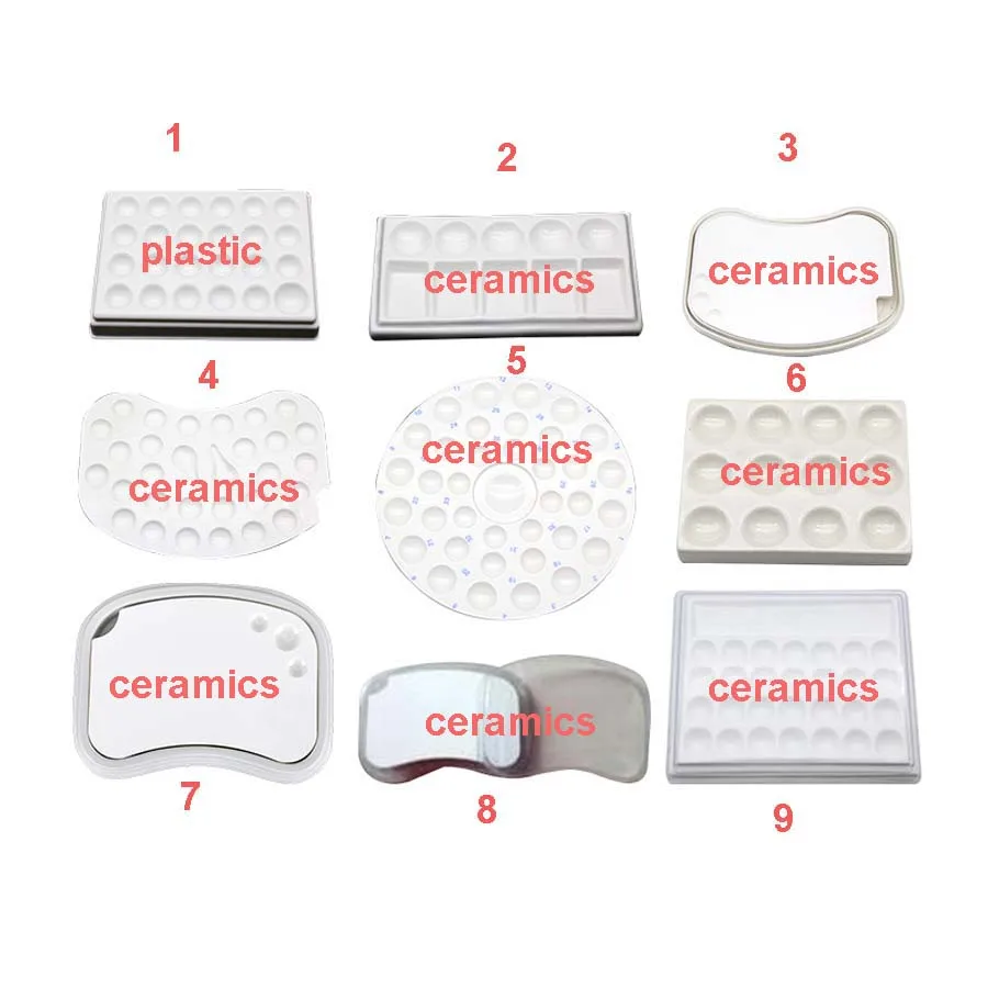 1pc Dental Lab Dentist Porcelain Mixing Watering Moisturizing Plate Ceramic Palette With