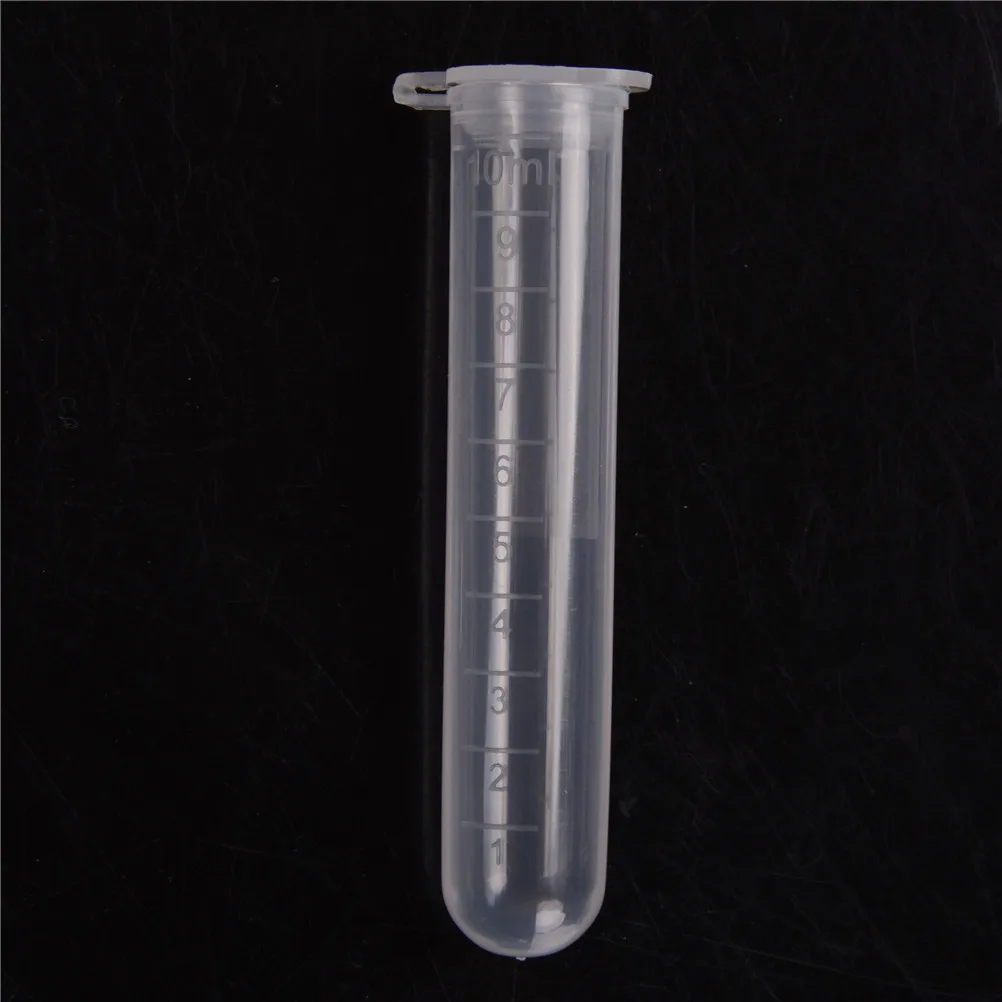 Sample Test Tube Specimen Tube Lab Supplies Clear Micro Plastic Centrifuge Vial Snap Cap Container for Laboratory 20pcs 10ml
