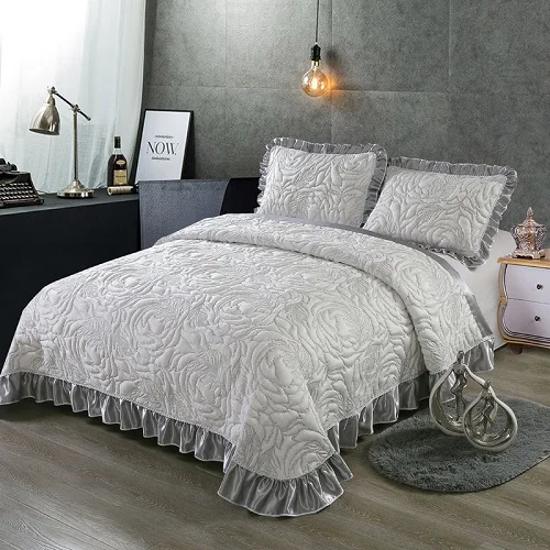 40 роскошный кровать расстилать покрывало King queen размер набор постельного белья матрас Топпер одеяло наволочка couvre горит colcha de cama - Цвет: 3