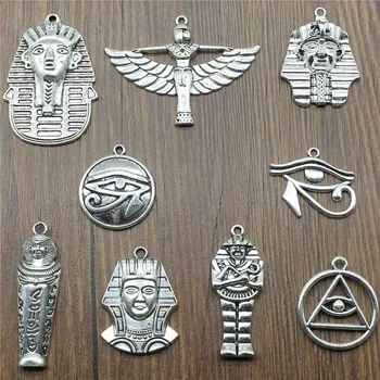 

5pcs Egyptian Pharaoh Antique Silver Color The Eye Of Horus Charms For Jewelry Making Cleopatra Pendant Charms Charms