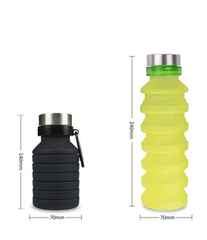 

50 pcs/lot 550ML Portable Silicone Folding Water Bottle Retractable Outdoor Climbing Travel Collapsible Sports Kettle