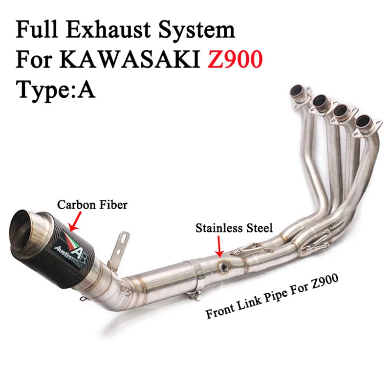 Z900 выхлопная труба для мотоцикла из титанового сплава без шнуровки, выхлопная труба для Кавасаки Z900