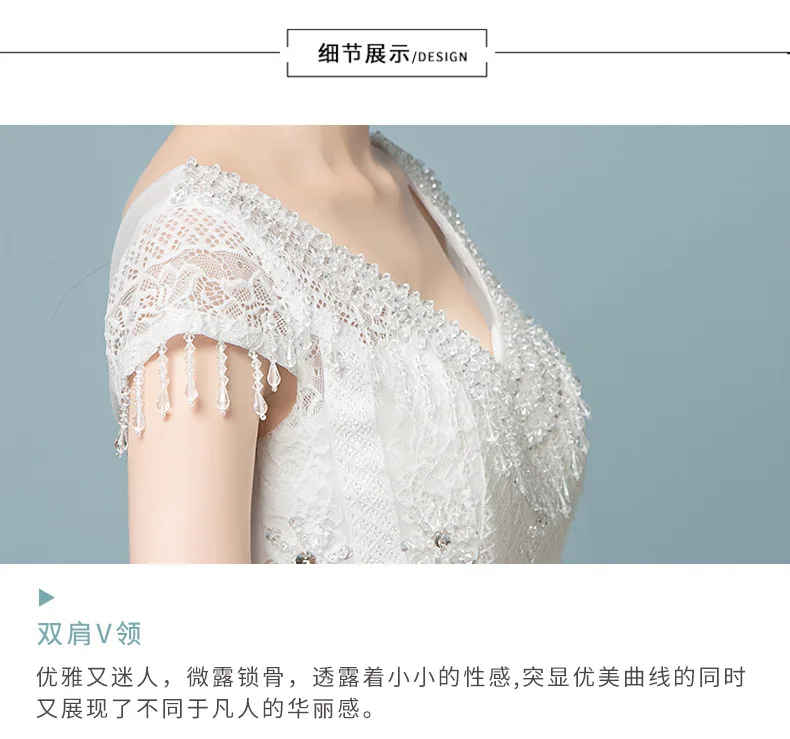 Vestidos de Novia сексуальный верх рукав V бальное платье с круглым вырезом Свадебное платье роскошное кружевное платье принцессы de mariage изготовление на заказ