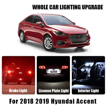 

Brake Bulbs Turn Signal Interior LED Light Parking Lamp For 2018 2019 Hyundai Accent White Red Amber Car LED License Plate Light