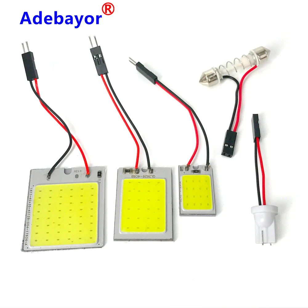 Автомобильная светодиодная лампа T10 Festoon W5w Cob 18 24 36 48 SMD 12 в пост. Тока белая 100 шт. |