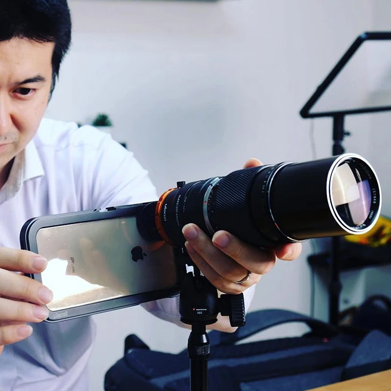 울란지 DOF 스마트 폰 풀 프레임 카메라 렌즈 어댑터 (전화 케이스 포함) EF 마운트 렌즈 SLR DSLR 카메라 렌즈 어댑터