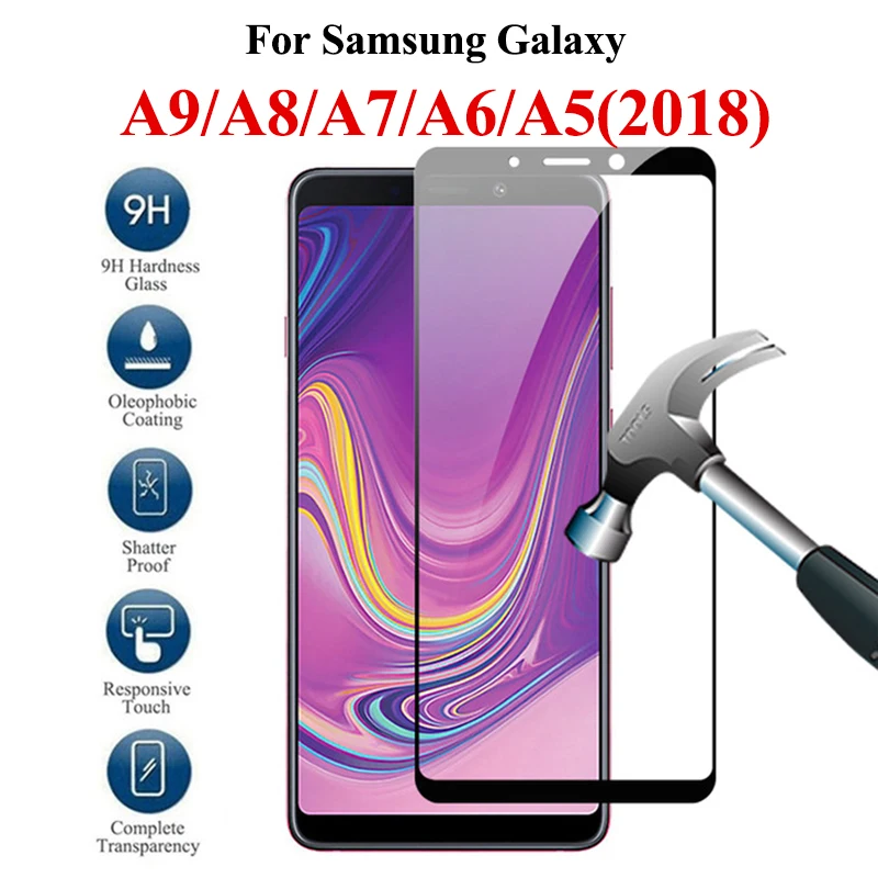 

Tempered Glass On For Samsung Galaxy A6 A9 A8 A7 A5 2018 Protective Glas Screen Protector A 6 7 8 9 5 Tremp Sheet Protect Film