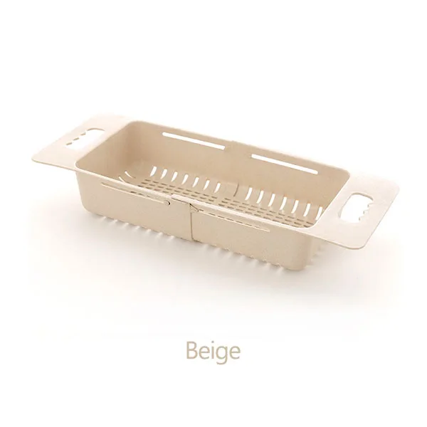 Beige Кухонный держатель для кухонных приборов, бытовые телескопические раковины Taobao, корзина для слива раковины, прямоугольный ПП Материал, мойка - Цвет: Beige