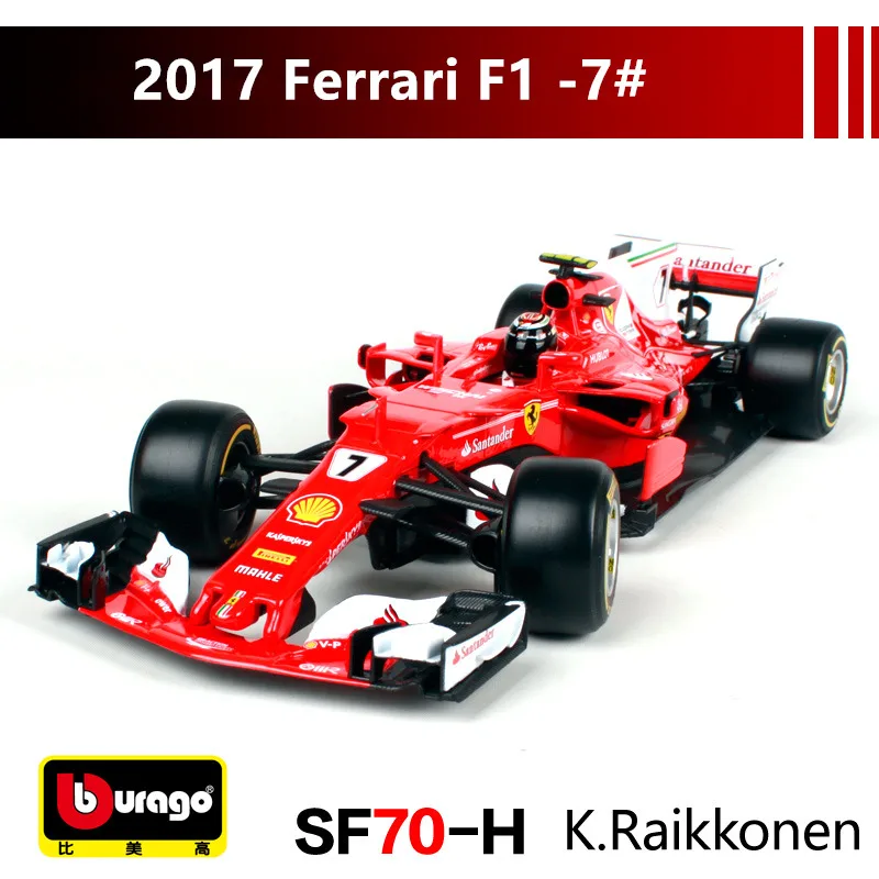 Bburago 1:18 Ferrari F1 6HNO7 производитель авторизованный имитационный сплав модель автомобиля ремесла украшение Коллекция игрушек инструменты - Цвет: Красный