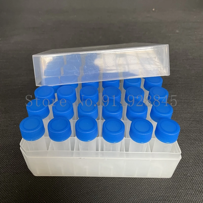 36pcs Plastic 5ml Cryovial With Colored Screw Cap+ 1pcs 36 Vents plastic Freezing Tube Storage Box for experiment
