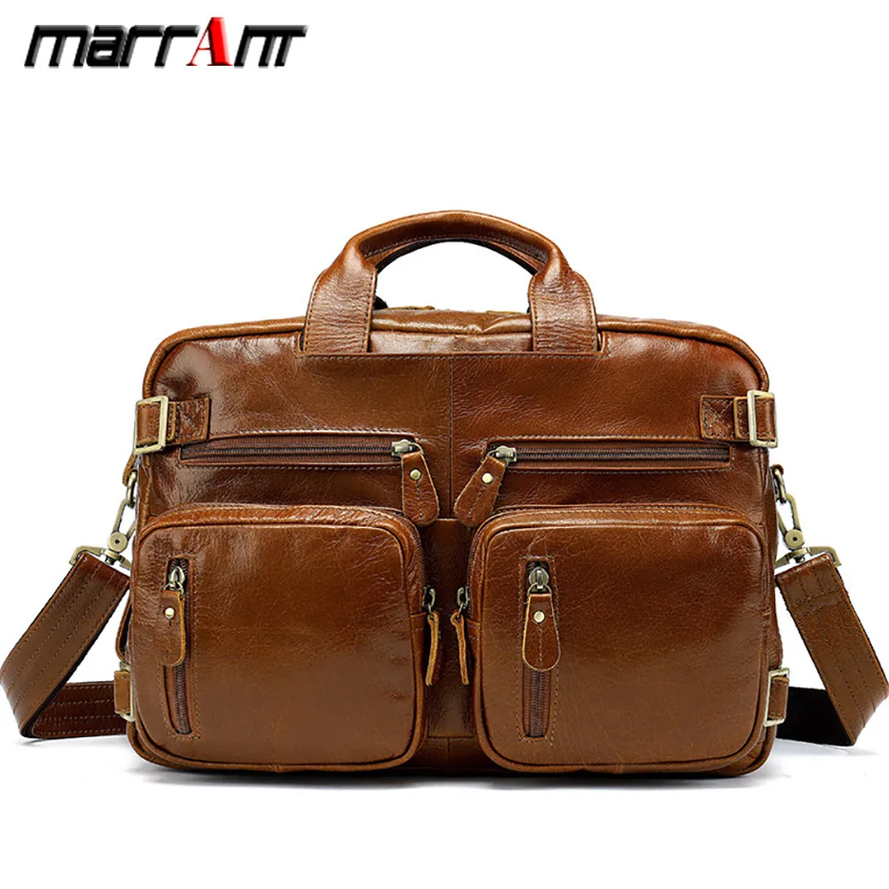 

Men's bag Fashion Multifunctional Stereo bag head layer Kraft skin Men's single shoulder oblique satchel Business handbag