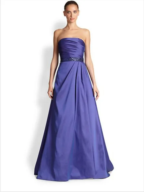 

free shipping Formal gown crystal vestido de festa 2018 new sexy Cheap women summer party gowns blue long bridesmaid dresses