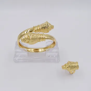 

High Quality Ltaly 750 Gold color Jewelry Set For Women african beads jewlery fashion necklace set earring jewelry