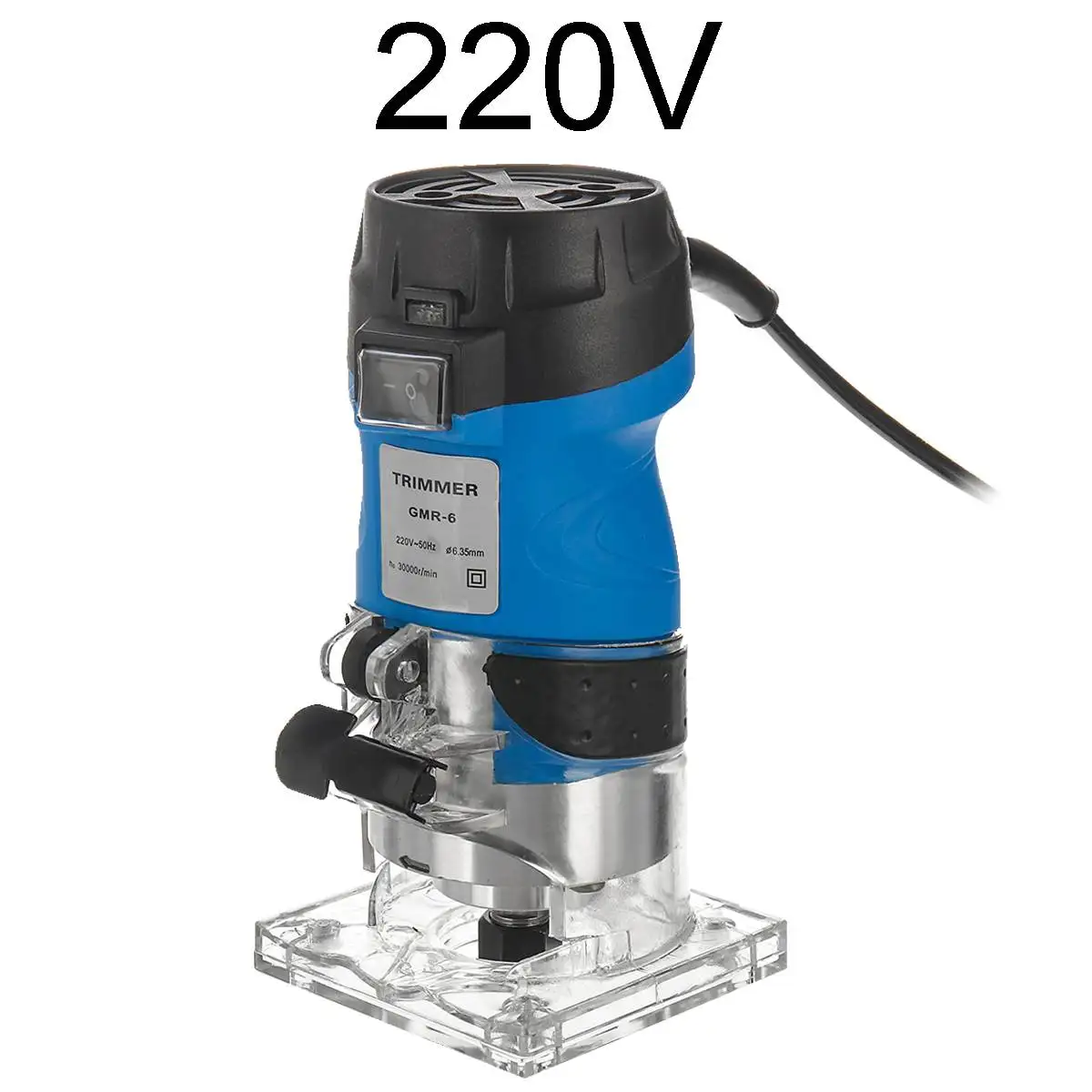 Blue 220V Бытовой DIY Электрический обрезной станок 2200 Вт 30000 об/мин Электрический деревообрабатывающий гравировальный станок алюминиевый инструмент - Цвет: Blue 220V