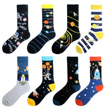 

Cartoon Cotton Skate Cool Casual Space Alien Planet Universe Socks Women Men Streetwear Funny Socks Kawaii Short Happy Socks